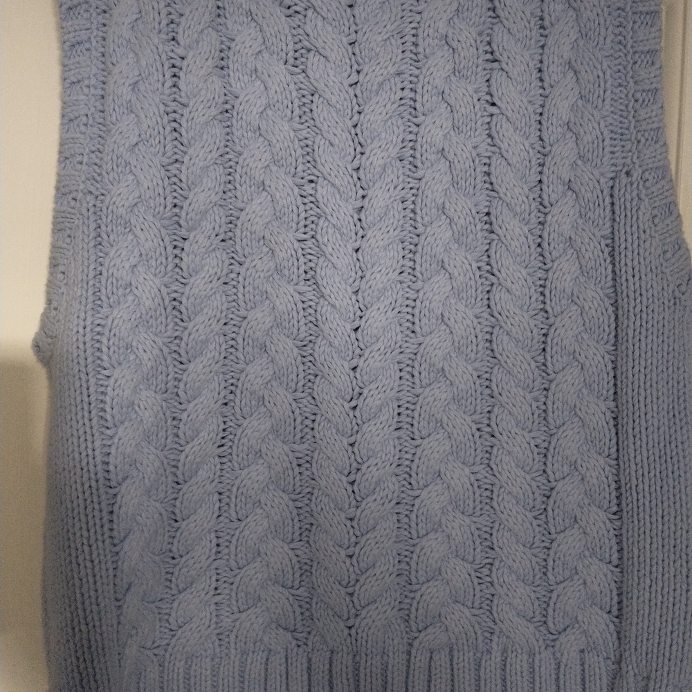 Talbots Light Blue Knit Sweater Vest